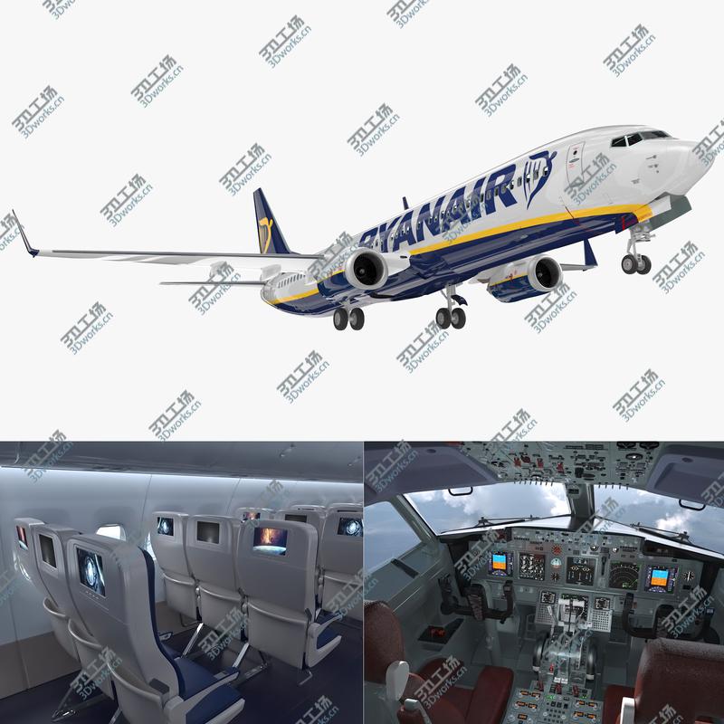 images/goods_img/202105071/3D Boeing 737-900 with Interior Ryanair Rigged 3D Model model/1.jpg